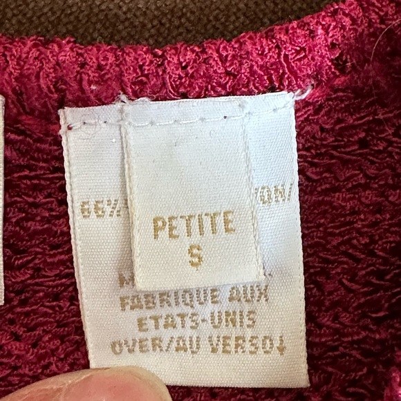 Dana Buchman Burgundy Knitted Short Sleeves Button Down Cardigan SZ SP - Picture 16 of 16